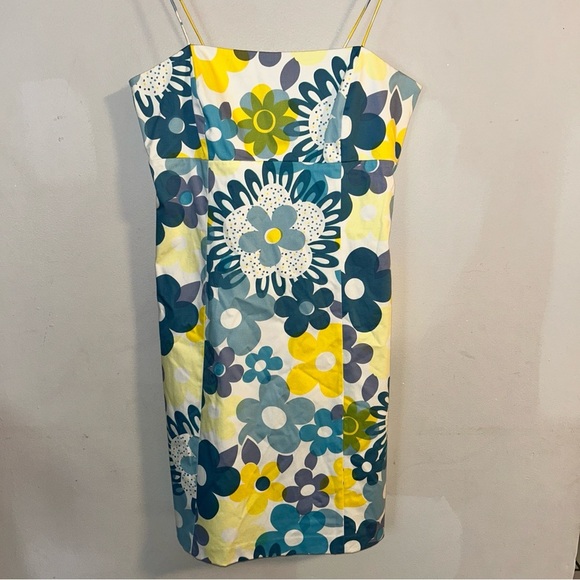 Nine West Blue and Yellow Spaghetti Strap Sundress - Picture 1 of 6